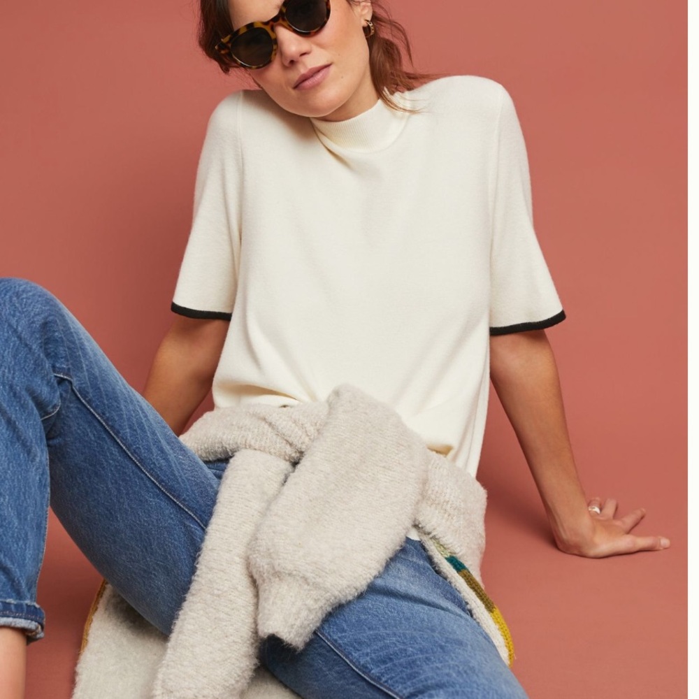 Anthropologie Rhiannon Mock Neck Top
